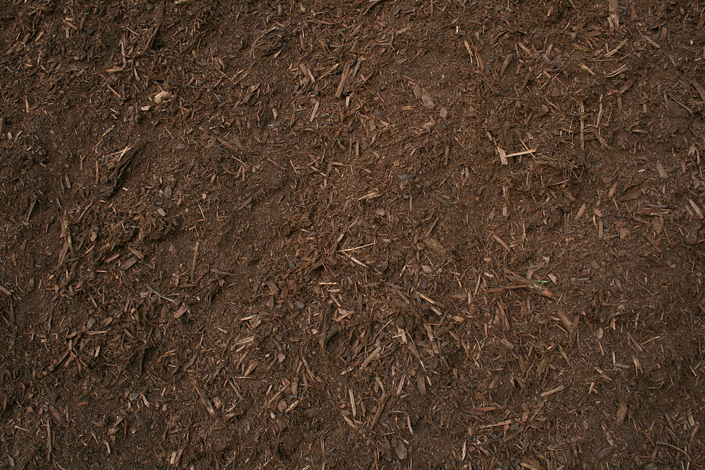 Mulch in plant bed