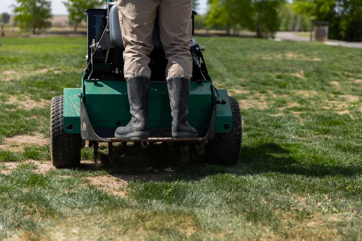 Stand On Lawn Aerator Technician Grass Crew Aeration 1
