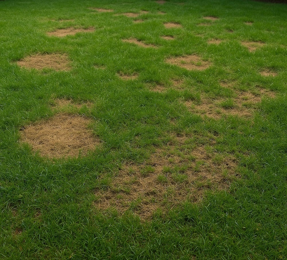 Lawn Grub Damage Brown Spots