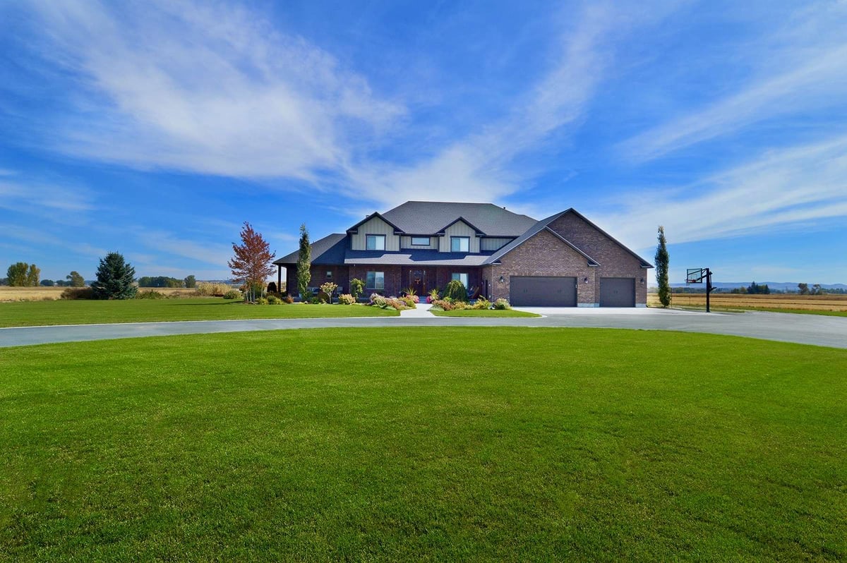 front yard of home with healthy landscape