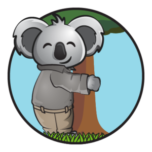 Lawn Buddies logo hugging tree