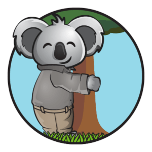 Lawn Buddies logo hugging tree